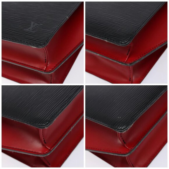 LOUIS VUITTON Epi Bicolor Varenne Hand Bag Black Red M52387 LV Auth 138674 - Picture 14 of 16